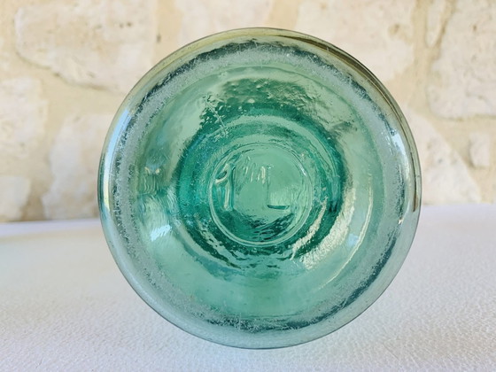 Image 1 of Vintage Franse potten in smaragdgroen glas van L'Ideale, jaren 1940, set van 2