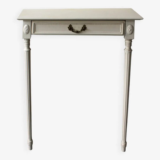 Console d’applique bipode de style Louis XVI en bois peint – bijzettafels, Wood