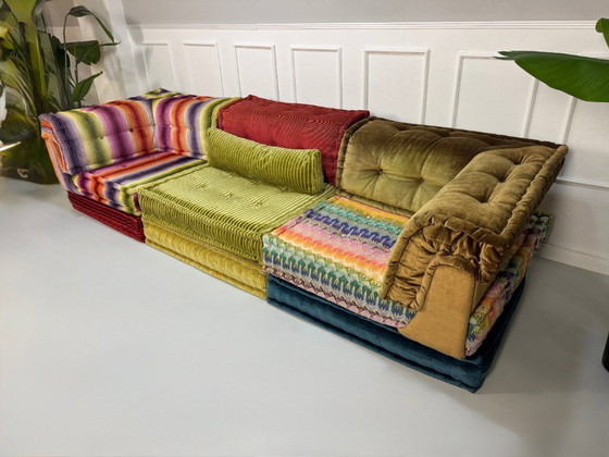 Image 1 of Roche Bobois Mah Jong Designer Sofa Stoff 3-Sitzer handgefertigt MahJong Bunt Modular