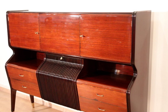 Image 1 of Credenza di metà secolo di Osvaldo Borsani, mogano, palissandro, acero, Italia, anni '50