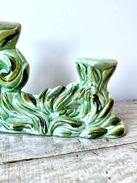 Vintage Belgian Art Deco Candle holder - Hubert Bequet – Ceramic (photo 5 of 11)