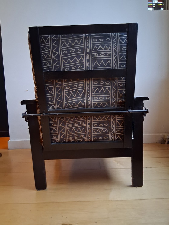 Image 1 of Zwart eiken rookstoel of morris recliner verstelbare rugleuning 