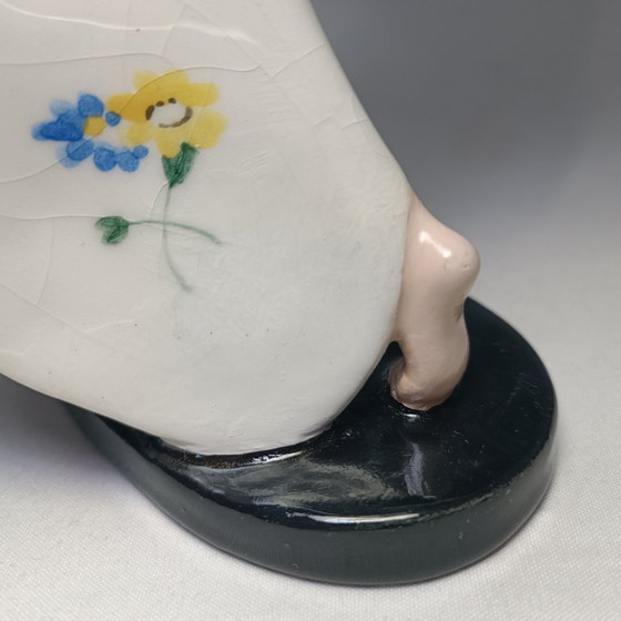 Goldscheider - Claire Weiss - Skulptur, Art Deco Dame im langen Kleid - 28,5 cm - Porzellan (photo 32 of 35)