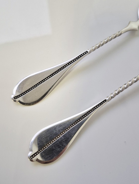 Image 1 of Designer 833 argento (valore argento puro 142,88 €) posate da pesce posate in argento Paesi Bassi 1890 AK 47