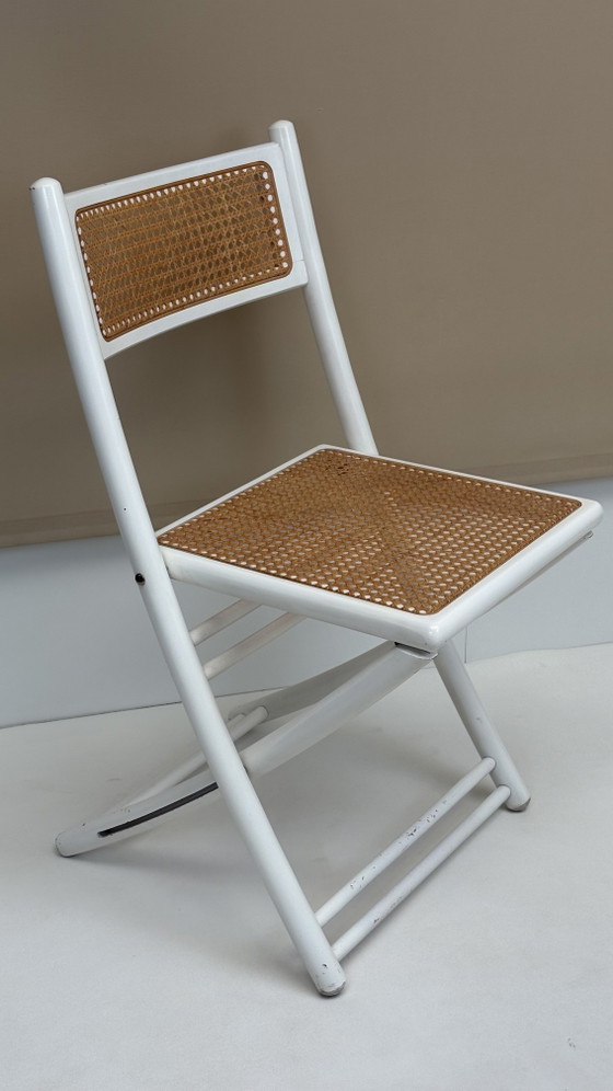 Image 1 of 3 x vintage folding chairs Italian Scandinavian design wood plastic chrome