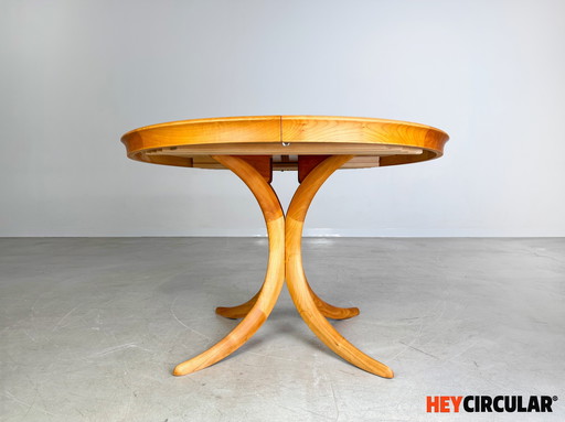 Original Midcentury Table de salle à manger extensible en bois de cerisier 1960 Vintage