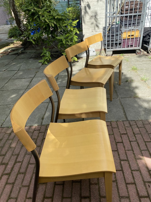 4 Tina Christensen Vintage-Stuhl mit gebogener Rückenlehne aus Sperrholz