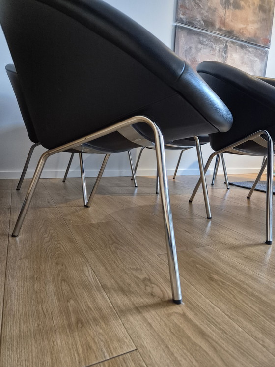 Image 1 of 6 Poltrona di design Walter Knoll 369 in pelle nera
