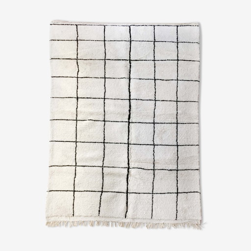 Tapis blanc avec des carreaux 250cmx150cm