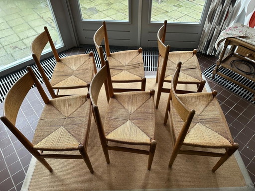 6 sillas fabricadas en Dinamarca Carl Hansen & Son Odense