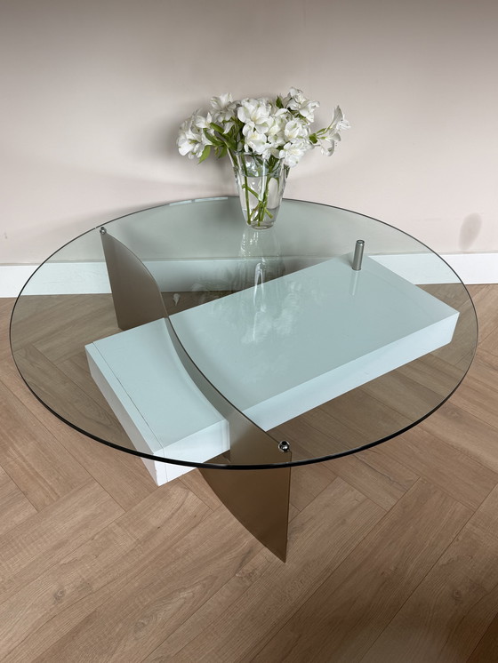 Image 1 of Mesa de centro de cristal Caspirini Klee (con cajón)
