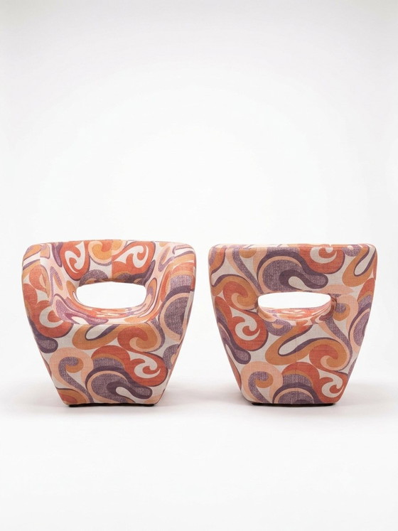 Image 1 of Coppia di poltrone lounge scultoree in stile Space Age – Moroso (1970)


