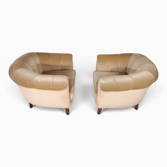 Een paar art-deco clubstoelen in champagnekleurig mohair, 1930 – Fauteuils, Textile (photo 15 of 20)