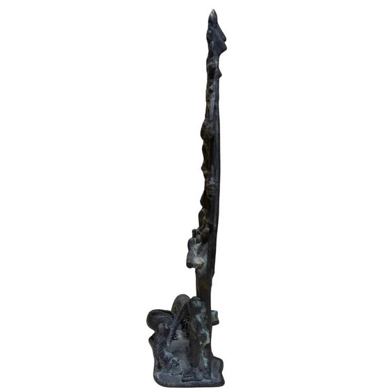 Antiguo Relieve de Templo de Bronce del Buddha Mucalinda – Estilo Himalaya India/Nepal – c. 1880–1920 – (photo 9 of 10)