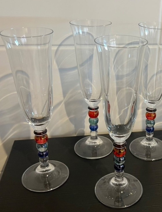 Image 1 of 5 champagneglazen op voet