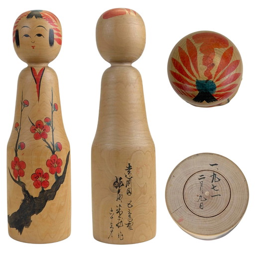 Auténtica Kokeshi Togatta Vintage – Yoshio Ogasawara (Fechada 1971)