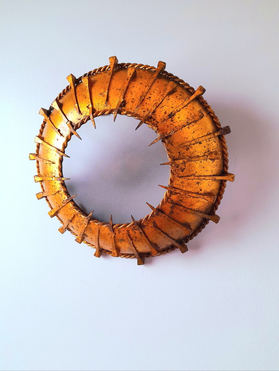 Image 1 of Brutalist sunburst wall sconce, 1960s