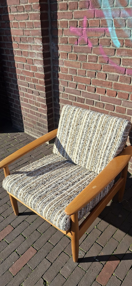 Image 1 of 2 dänische Sessel aus den 1970er Jahren mit Originalpolsterung