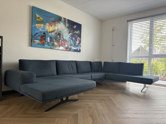 Image 1 of Goossens Corner sofa blue fabric adjustable