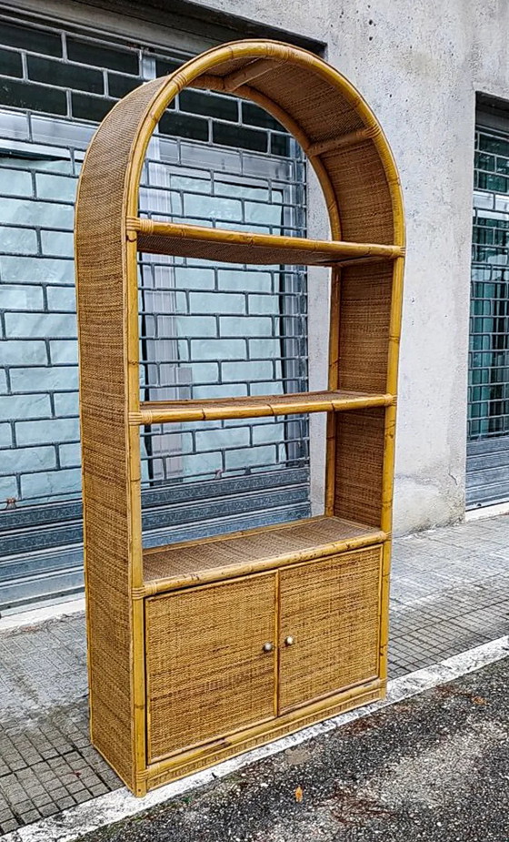 Credenza libreria vintage anni '70 in bambù e rafia – Credenze con vetrina (photo 8 of 10)