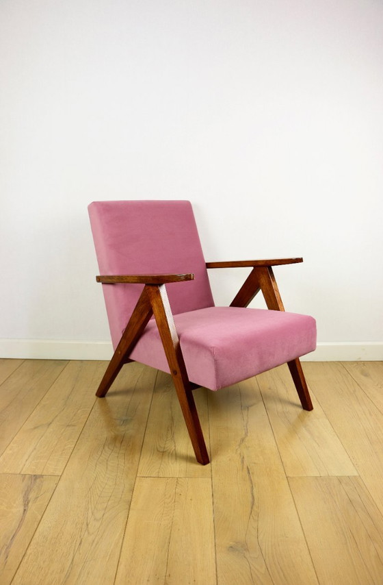Image 1 of Vintage fauteuil B-310 VAR roze Jade structureel jaren 70 - 2 stuks beschikbaar