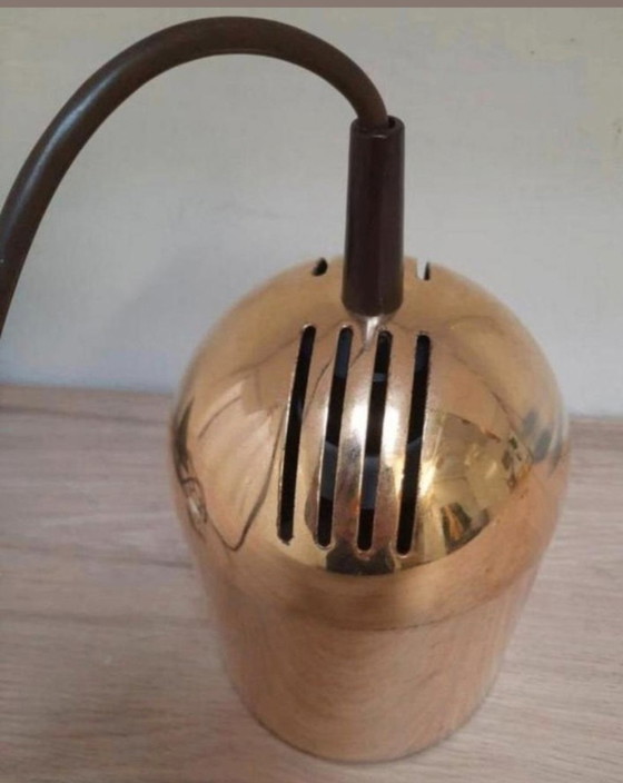 Image 1 of Vintage goudkleurige Vrieland hanglamp/plantenlamp