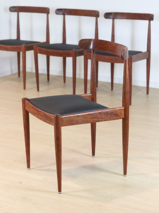 Vintage 4× Stoelen – Alfred Hendrickx Belform – Eetkamerstoelen, Wood (photo 5 of 12)