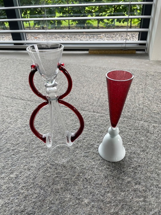Image 1 of 2 objets en verre Borek Sipek (signés). État neuf.