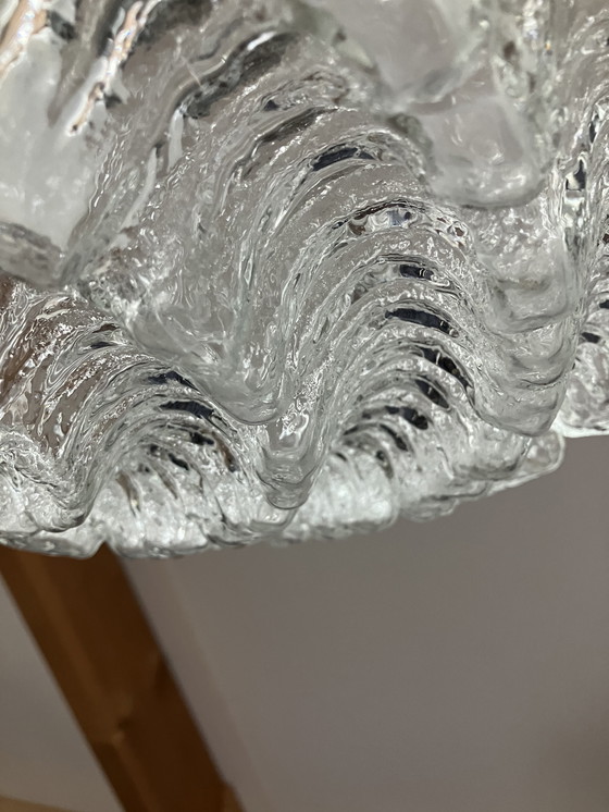 Image 1 of Vintage IJsglas Hanglamp van Glashutte Limburg Duitsland