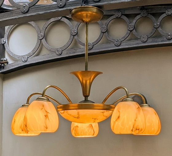 Image 1 of Jaren '30 Art Deco Hanglamp Armatuur 