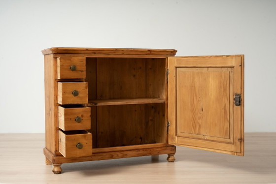 Antieke grenen Biedermeier kast met vier laden – Opbergkast, Hout (photo 3 of 15)