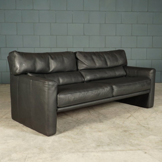 Image 1 of Zona de estar/conjunto de asientos de diseño – cuero negro – Brühl