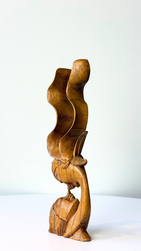 Image 1 of Statuetta balinese vintage intagliata a mano – "Il bacio", circa anni '70