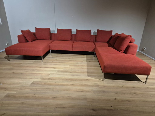 Flexlux Loano - Divano angolare a U - Rosso - Tessuto - Design