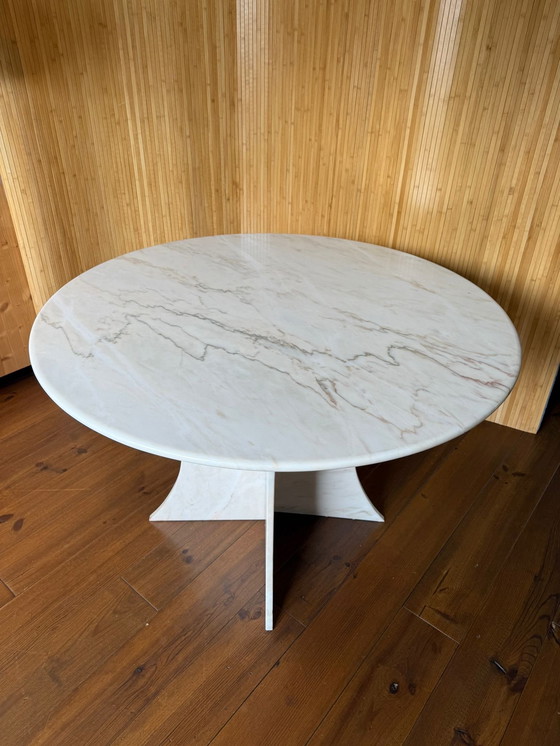 Image 1 of Table de salle à manger vintage design marbre 70s Mid Century