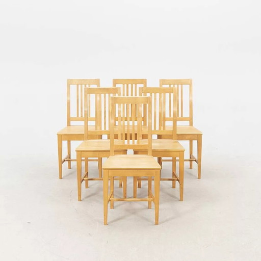 Chairs (6) birch Sweden 1960