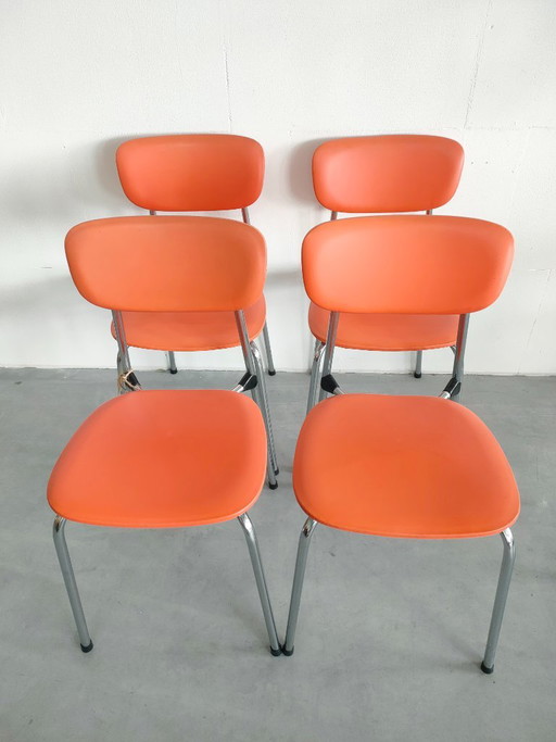 Vintage Jaren 70 keukenstoelen ('Brabantia buisstoelen') – eetkamerstoelen, Chrome, Metal (photo 2 of 16)