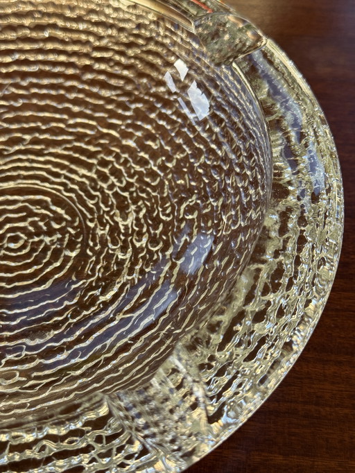 Cendrier/ bol en verre lourd vintage Mid Century moderne 1960s/70s