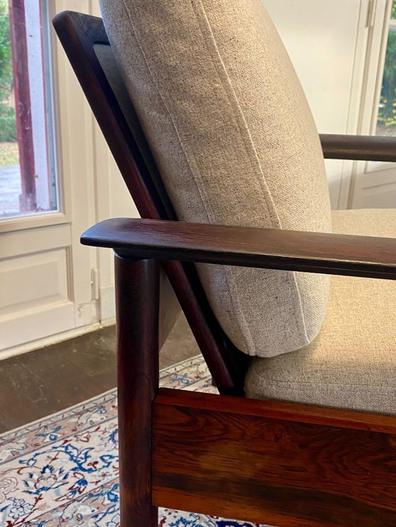 Image 1 of Fauteuil & Ottoman Hans Olsen – Vatne Møbler (Danemark, 1960s) Palissandre