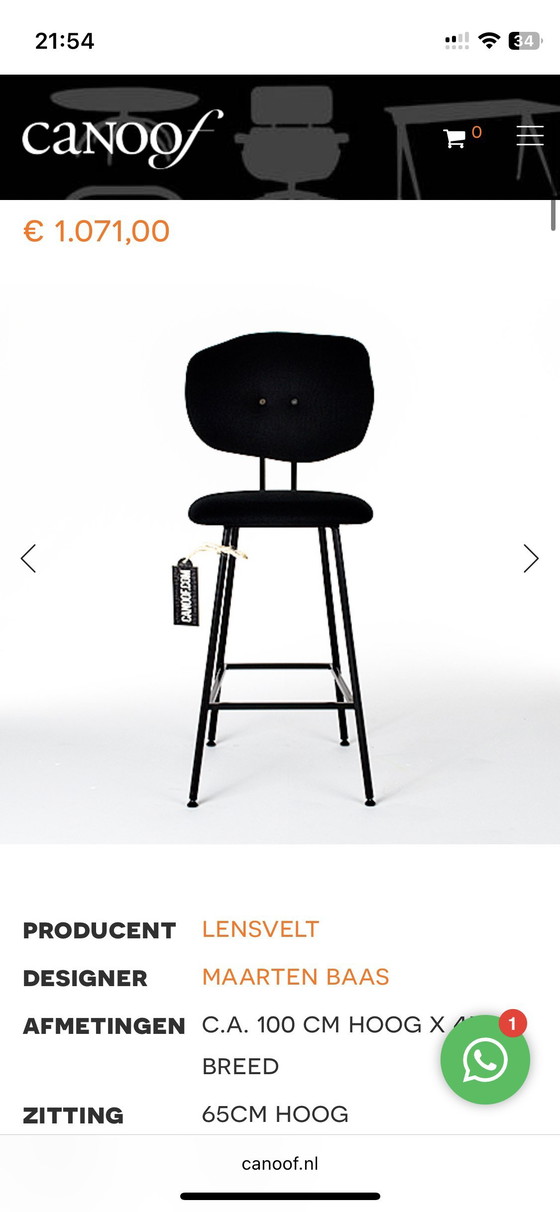 Image 1 of 4 tabourets de bar originaux Maarten Boss