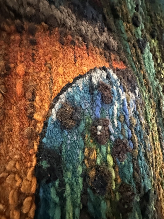 Image 1 of Kilim polonais « Puszcza » H. Sułkowska pour ZWW, années 1970 (2,15 x 0,95)