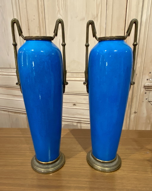 2x Ceramic Sevres Vases