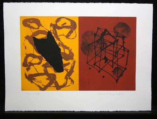 Merz, Albert - untitled (48/50) - color etching/collage - signed by hand