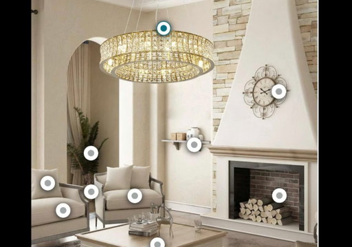 Lustre moderne en cristal Laiton Or Lustre 12 Lumières Contemporain
