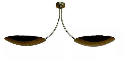 60s 70s Lamp Ceiling Lamp Florian Schulz Model Duan Brass Pendant Lamp