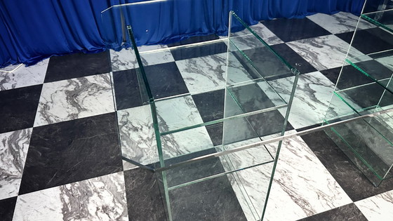 Image 1 of Scrivania vintage anni '80 in vetro stile Art Deco Revival Postmoderno anni '80 Italia