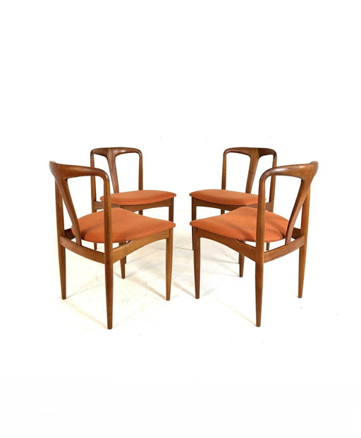 4x sillas de comedor 'Juliane' restauradas, Johannes Andersen '60