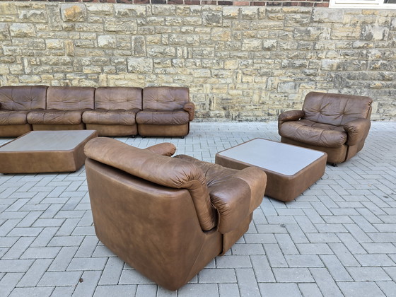 Image 1 of Canapé modulaire Vintage 60s 70s Loft Studio Fauteuil en cuir Canapé en cuir Mid Century