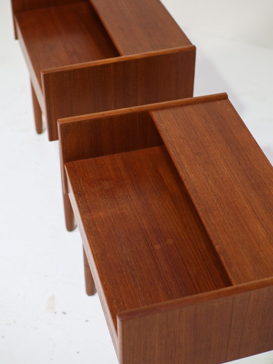 Image 1 of Set di comodini Melvin Mikkelsen in teak, stile vintage danese