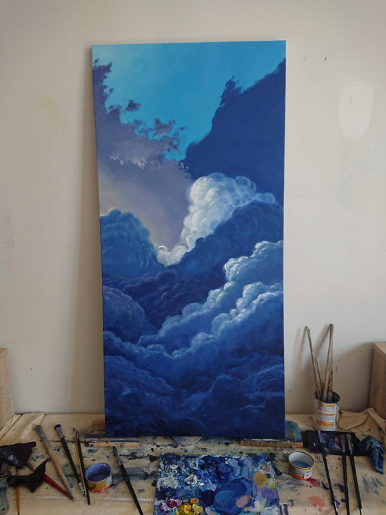 Image 1 of Dipinto ad olio "Paesaggio nuvoloso" di Byron Ray
